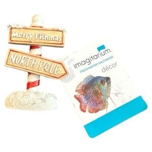 Imagitarium Christmas North Pole Sign Aquarium Decor